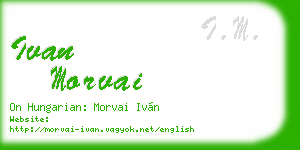 ivan morvai business card
